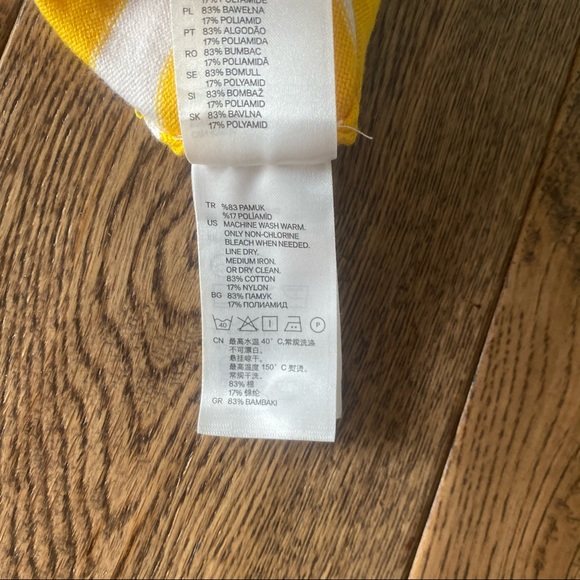 H&M button up yellow striped cardigan - Picture 6 of 9